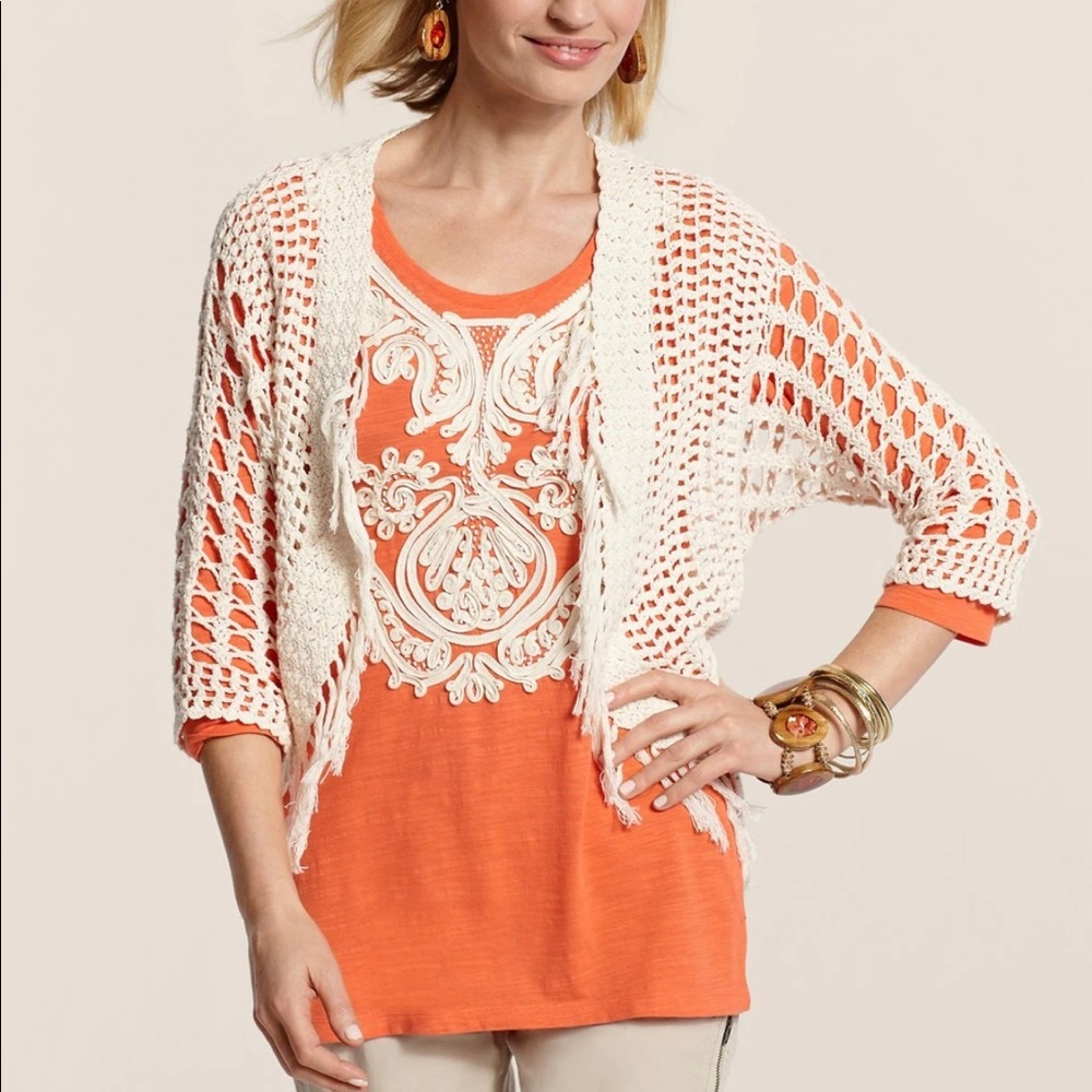 Chico's ~ Kalla Crochet Cardigan
